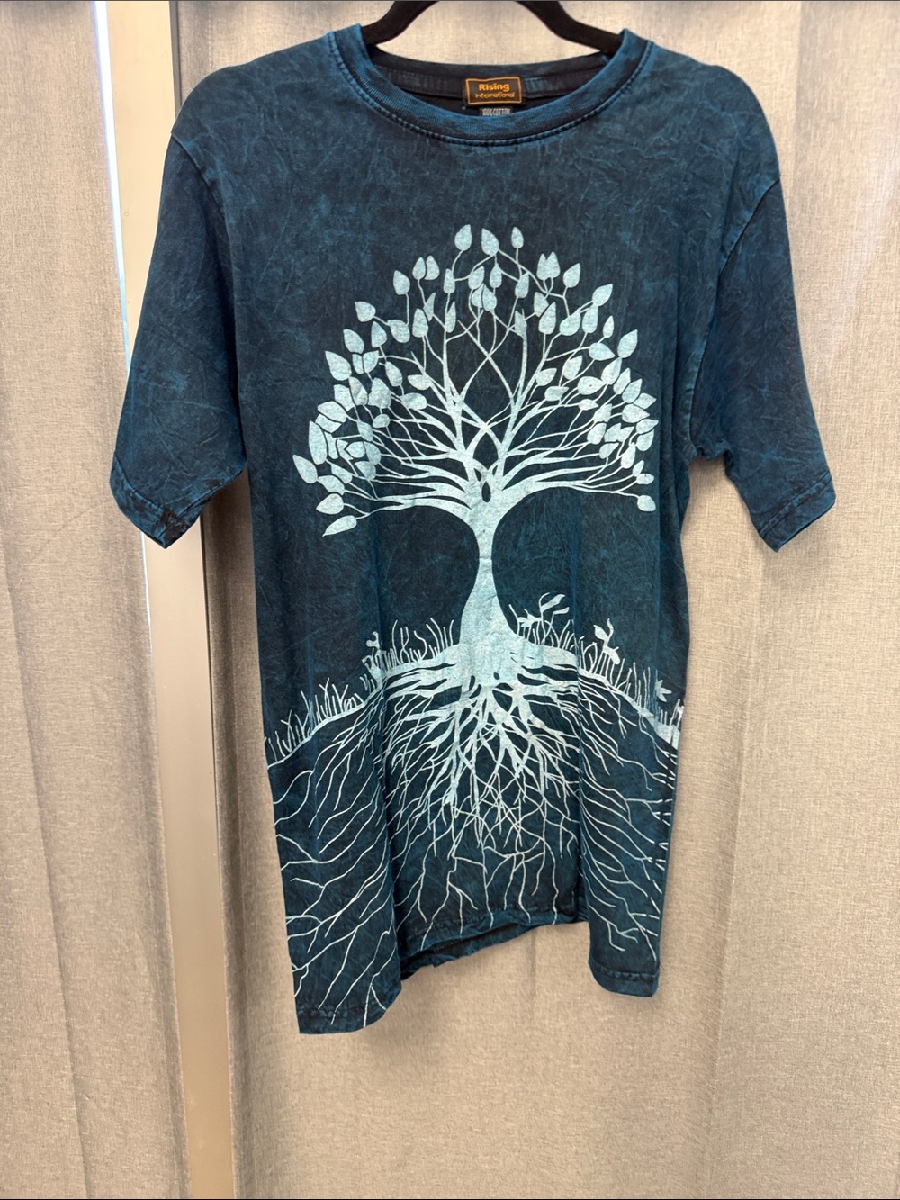 Rising International Blue Tie-Dye Tree of Life Short Sleeve Tee